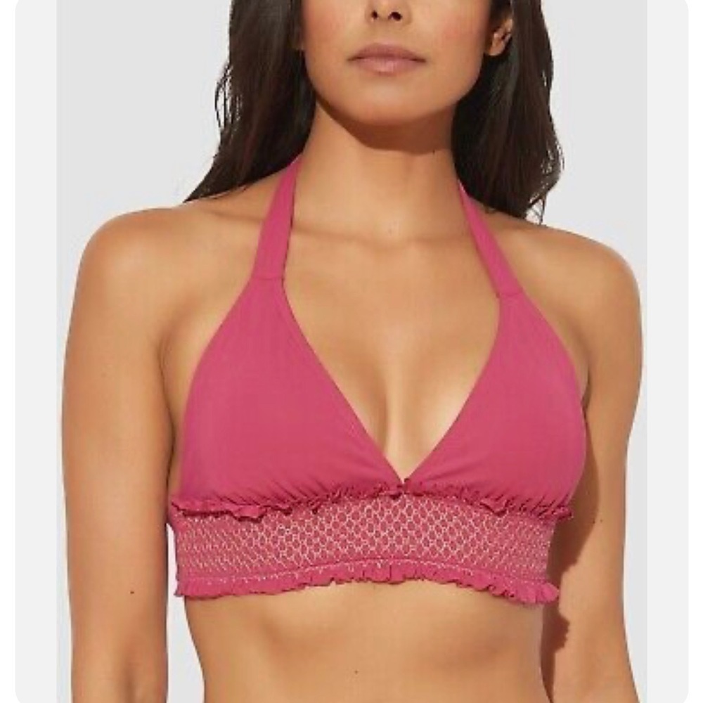 Nwt Bleu Rod Beattie Smocked Halter Swim Top